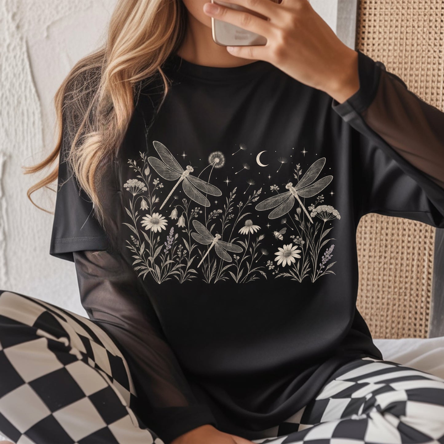 Boho Dragonfly Meadow Unisex T-shirt