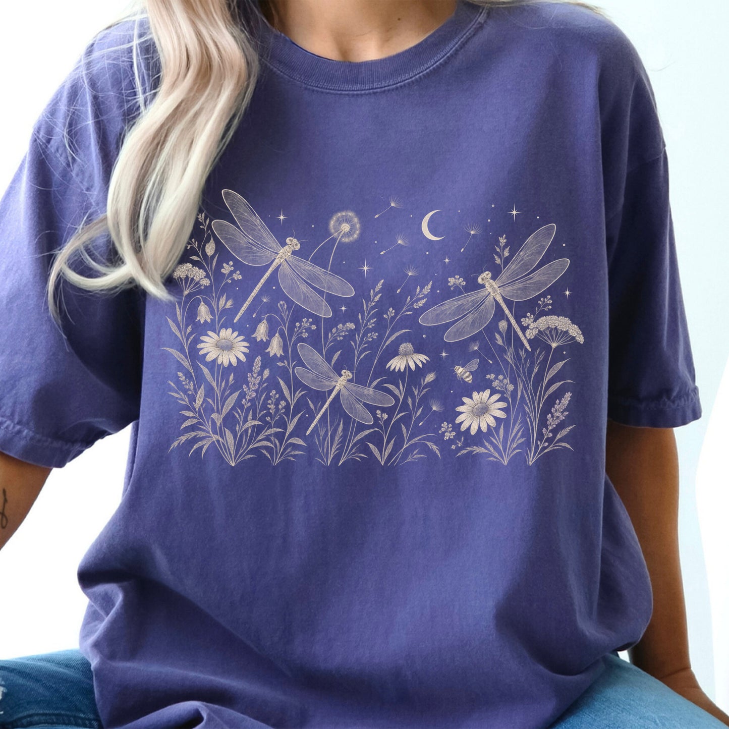 Boho Dragonfly Meadow Unisex T-shirt