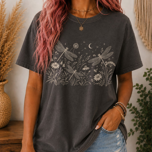 Boho Dragonfly Meadow Unisex Boho T-shirt