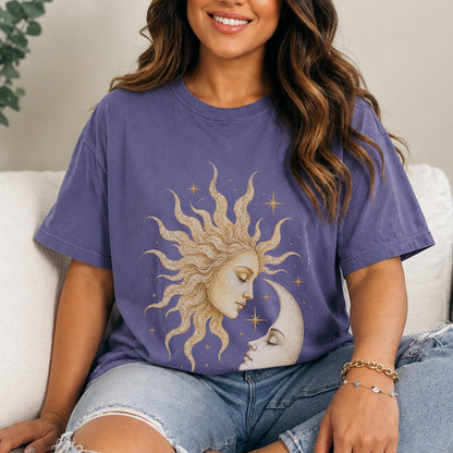 Boho Celestial Moon and Sun Unisex T-Shirt