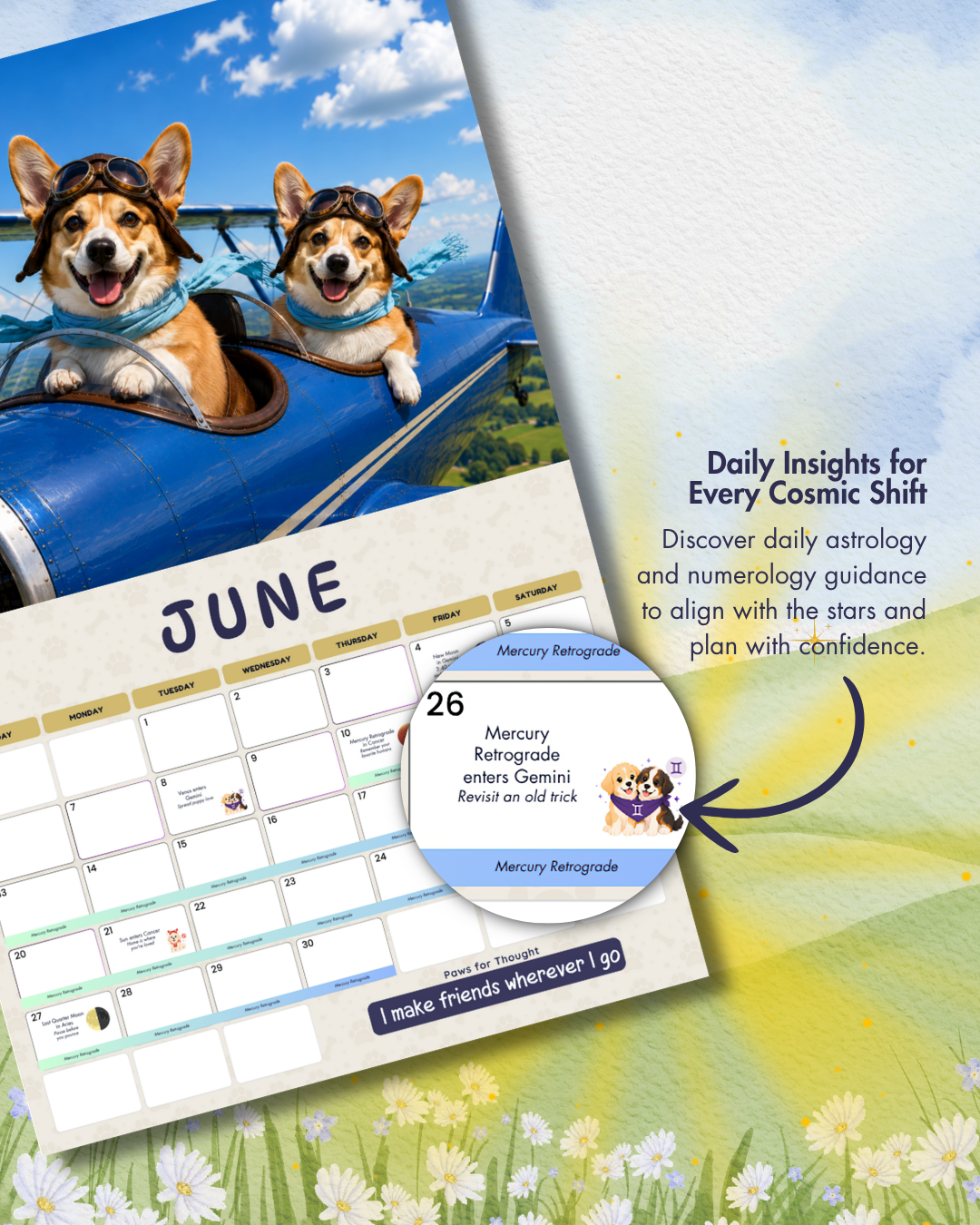 2027 Zodiac Dogs - Funny Canine Astrology Wall Calendar