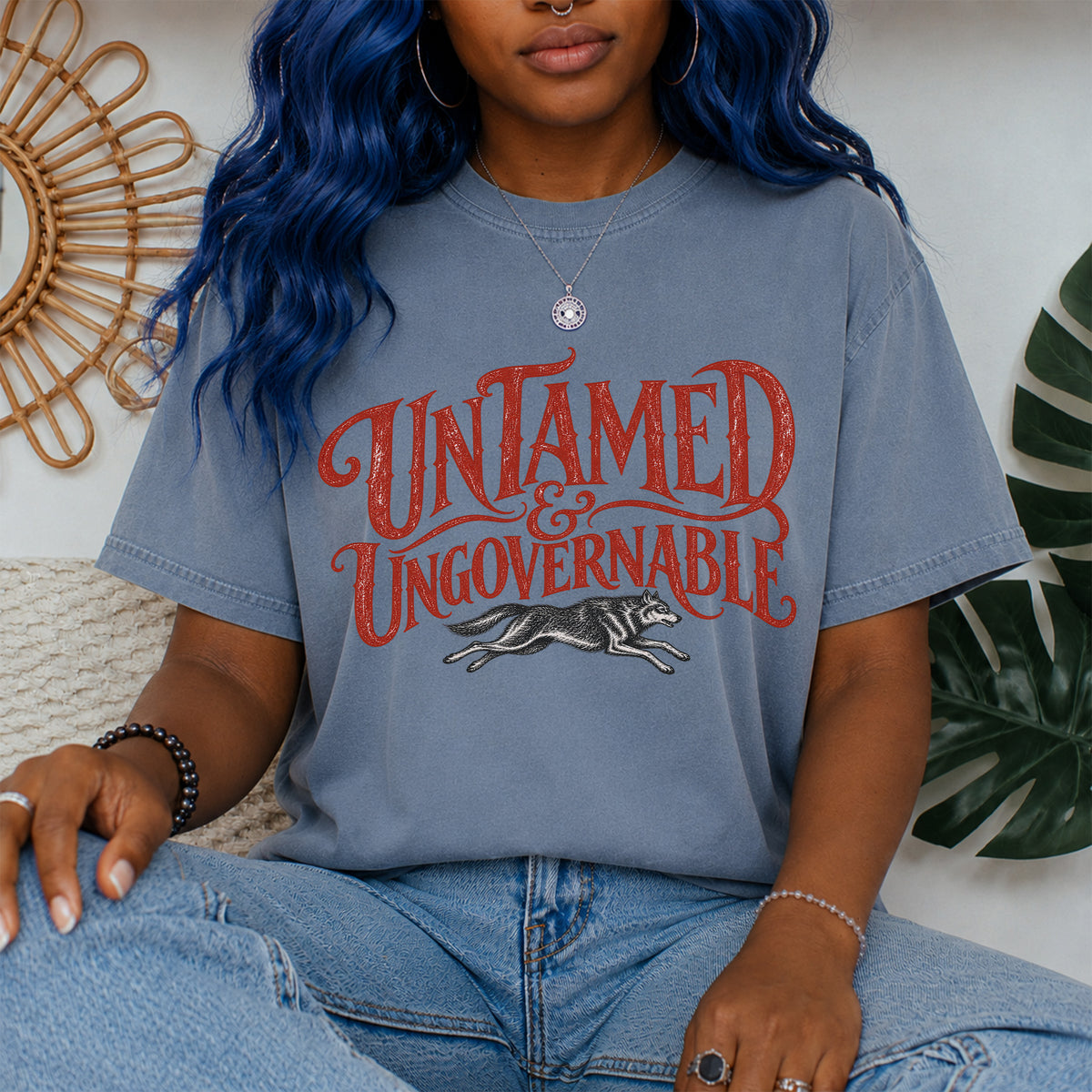 Untamed Ungovernable Vintage Rustic Boho T-Shirt | Witchy Feminist Graphic Tee