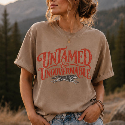 Untamed Ungovernable Vintage Rustic Boho T-Shirt | Witchy Feminist Graphic Tee