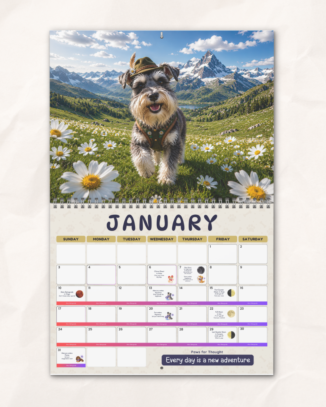 2027 Zodiac Dogs - Funny Canine Astrology Wall Calendar