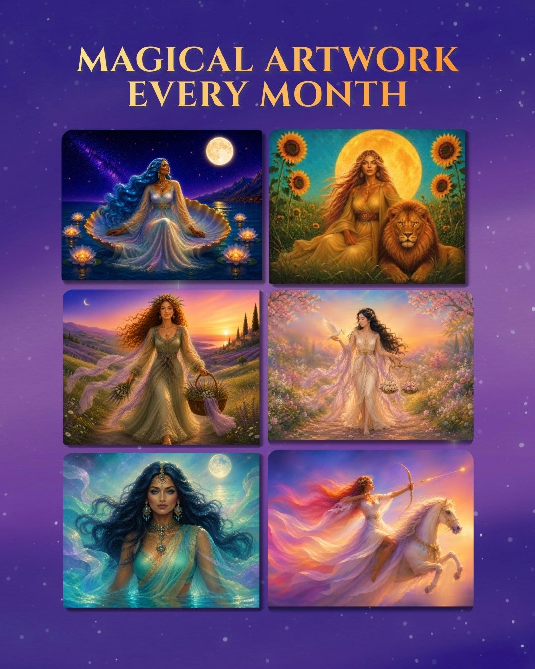 2027 Fantasy Goddess Astrology Wall Calendar