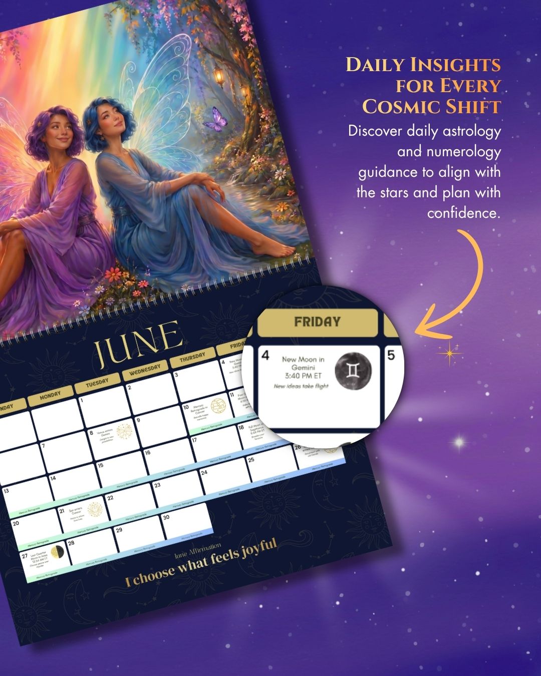 2027 Fantasy Goddess Astrology Wall Calendar