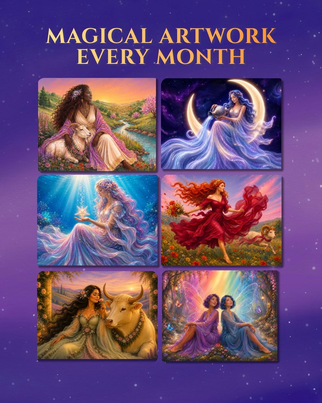 2027 Fantasy Goddess Astrology Wall Calendar