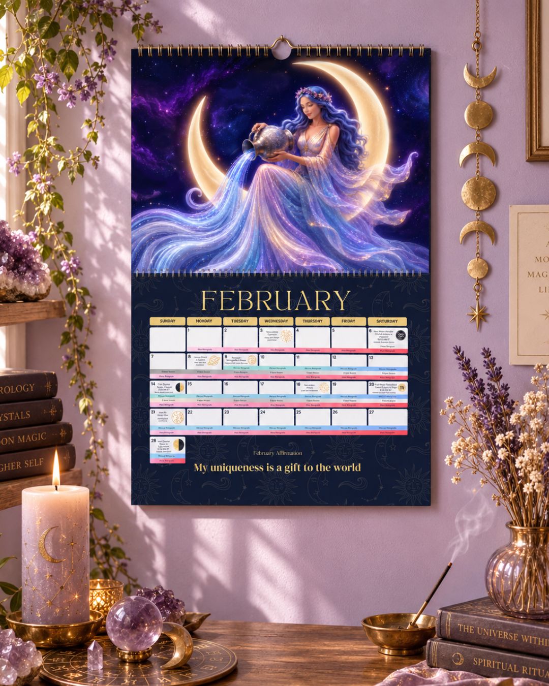 2027 Fantasy Goddess Astrology Wall Calendar