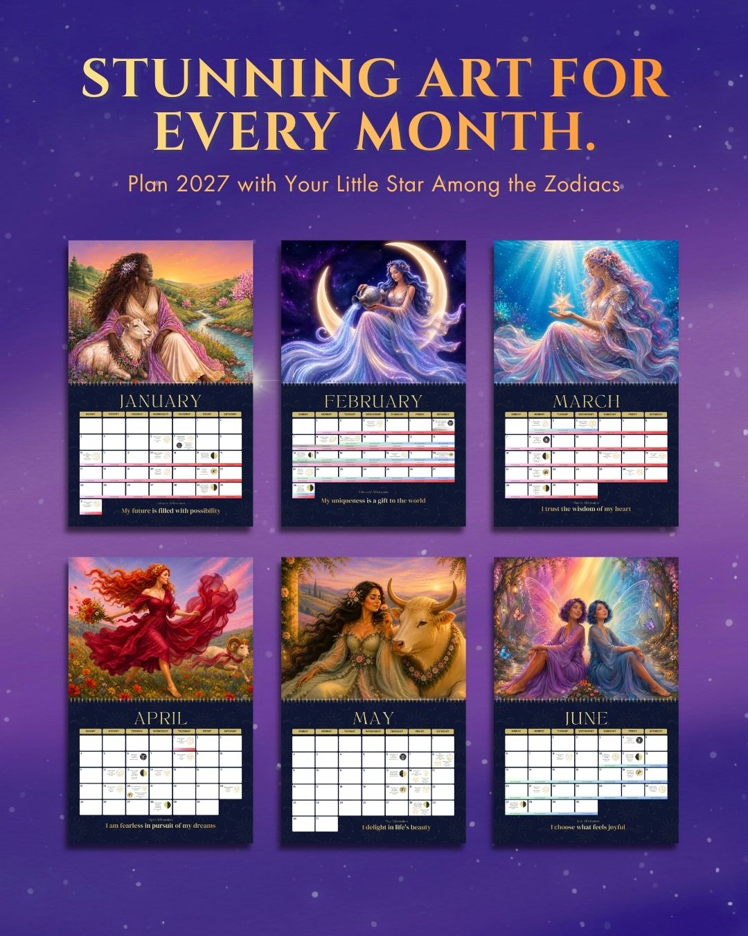 2027 Fantasy Goddess Astrology Wall Calendar