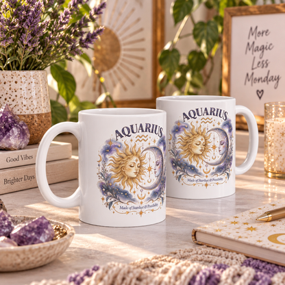 Aquarius Zodiac Mug 11oz and 15oz | Astrology Constellation Coffee Cup