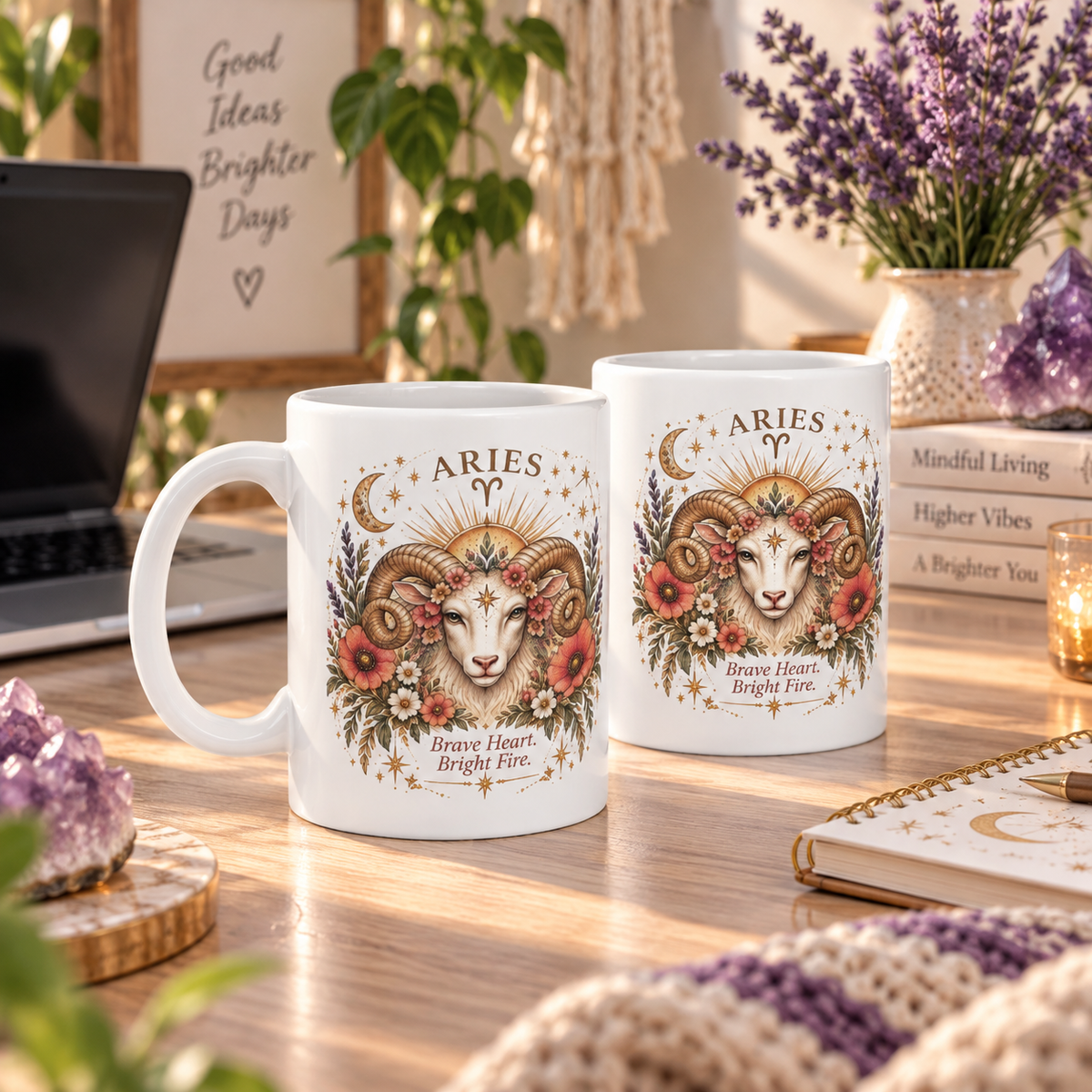 Aries Zodiac Mug 11oz and 15 oz | Astrology Celestial Coffee Cup