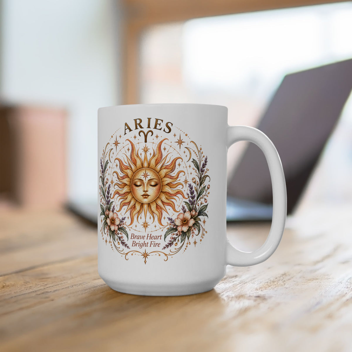Aries Zodiac Mug 11oz and 15oz | Celestial Astrology Coffee Cup