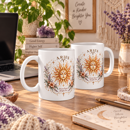 Aries Zodiac Mug 11oz and 15oz | Celestial Astrology Coffee Cup