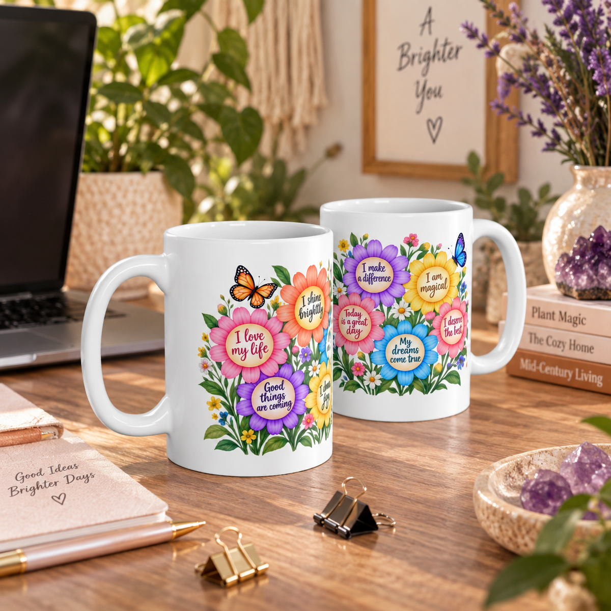 Inspirational Flower Self Care Affirmation Mug 11oz and 15oz