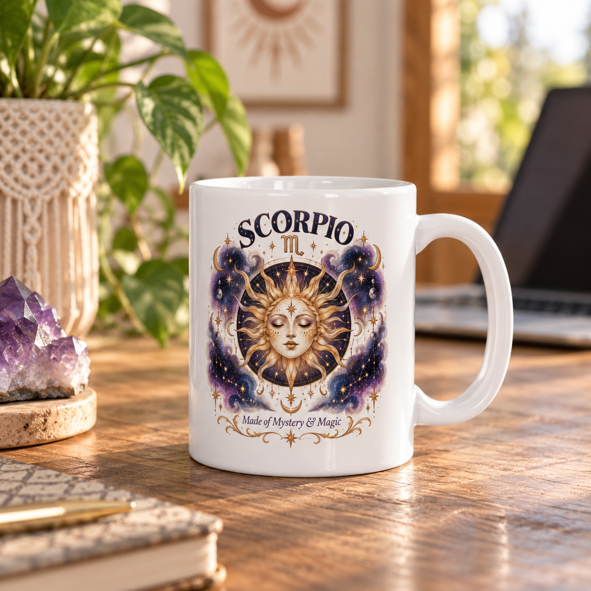 Scorpio Zodiac Mug 11oz and 15oz | Celestial Sun Coffee Cup
