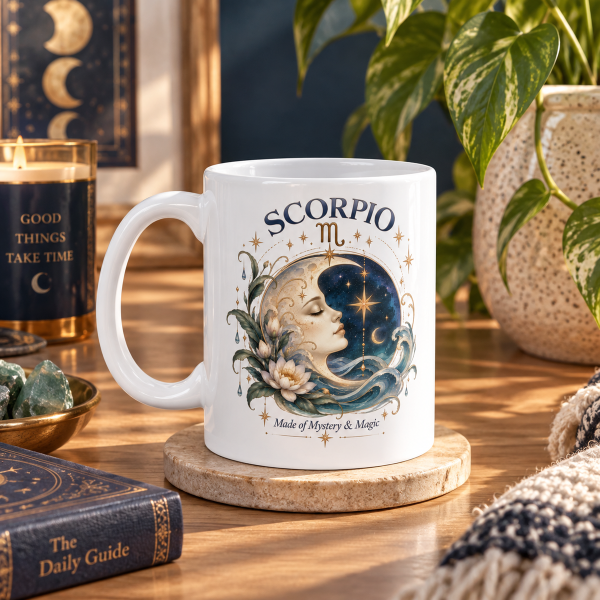 Scorpio Zodiac Celestial Moon Coffee Mug 11oz and 15 oz | Astrology Birthday Mystical Mug