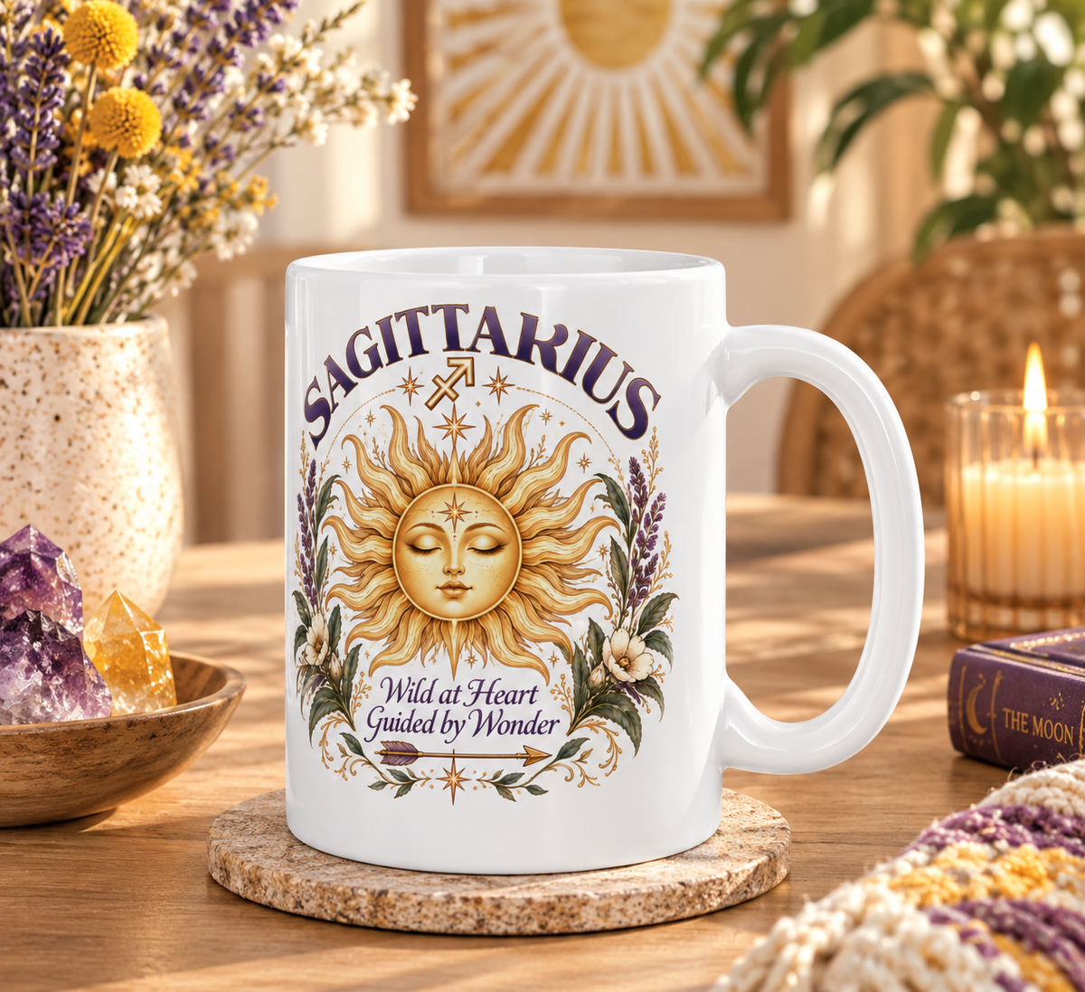 Sagittarius Zodiac Celestial Sun Mug 11oz and 15 oz Coffee Cup