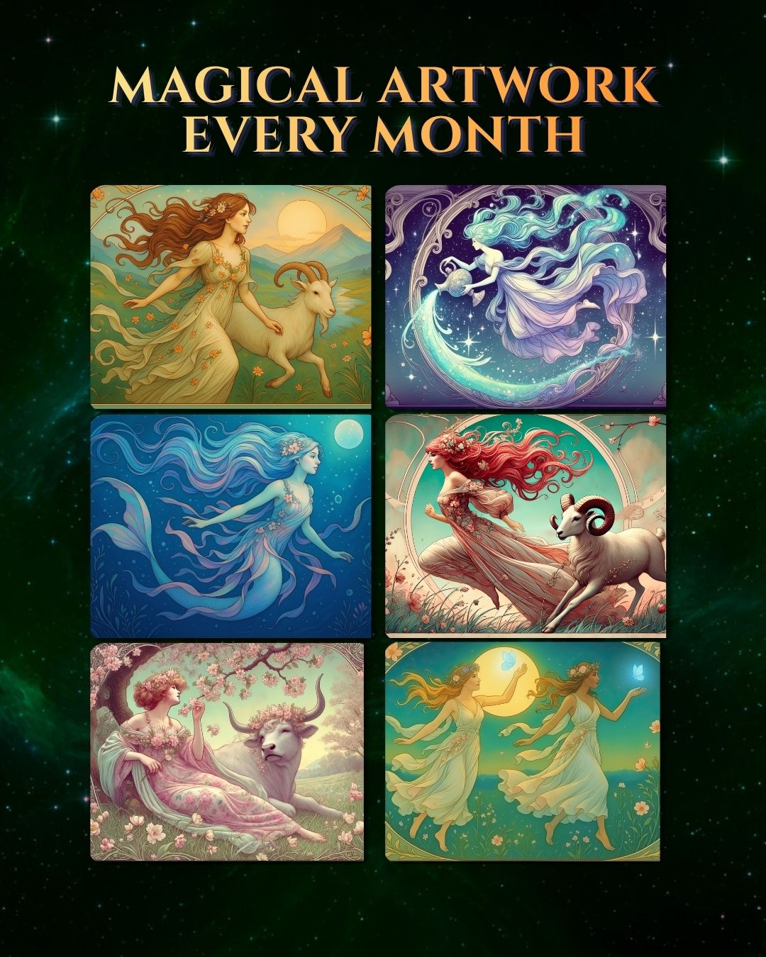 2027 Art Nouveau Goddess Astrology Calendar