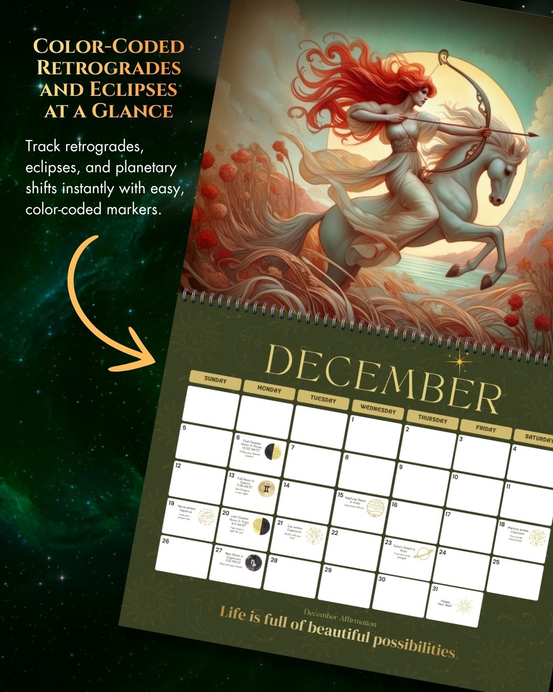 2027 Art Nouveau Goddess Astrology Calendar