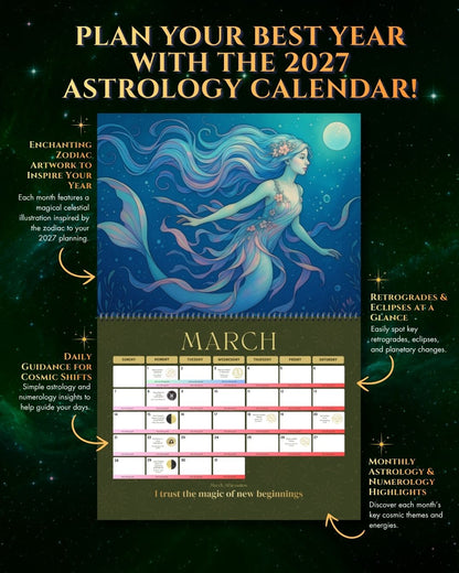 2027 Art Nouveau Goddess Astrology Calendar