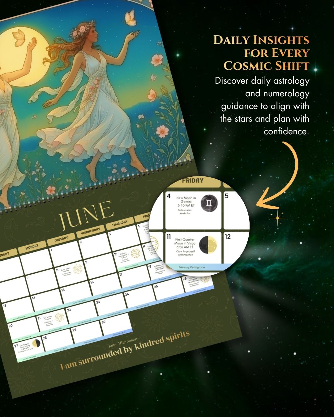 2027 Art Nouveau Goddess Astrology Calendar