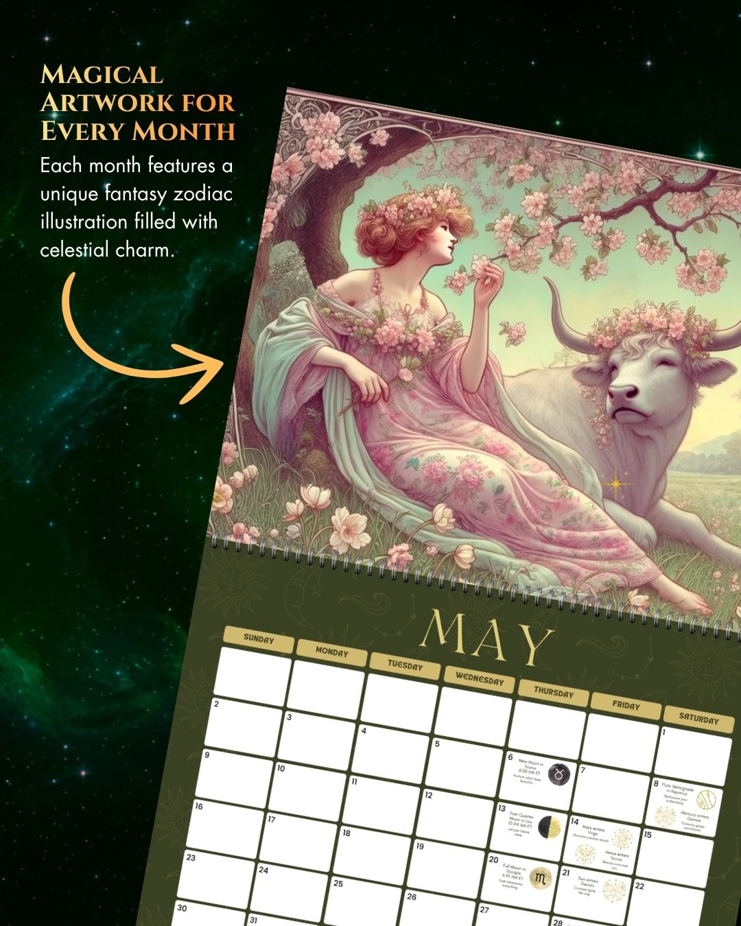 2027 Art Nouveau Goddess Astrology Calendar