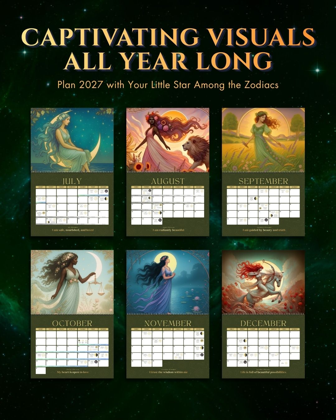 2027 Art Nouveau Goddess Astrology Calendar