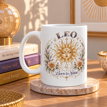 Celestial Leo Zodiac Sun Coffee Cup