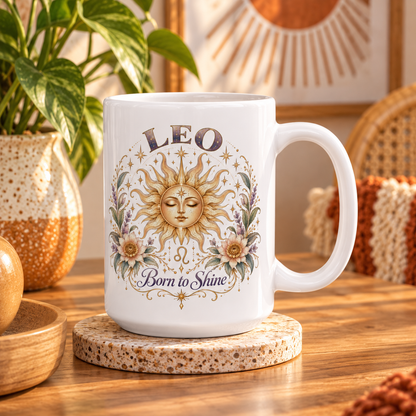Celestial Leo Zodiac Sun Coffee Cup