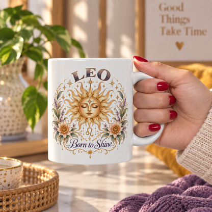 Celestial Leo Zodiac Sun Coffee Cup
