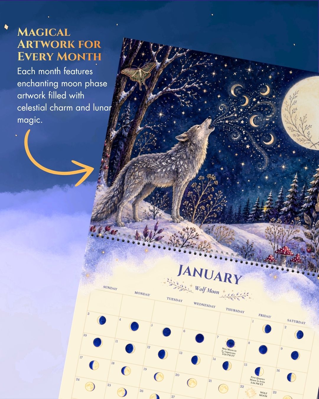 2027 Wildlife Moon Phase Wall Calendar