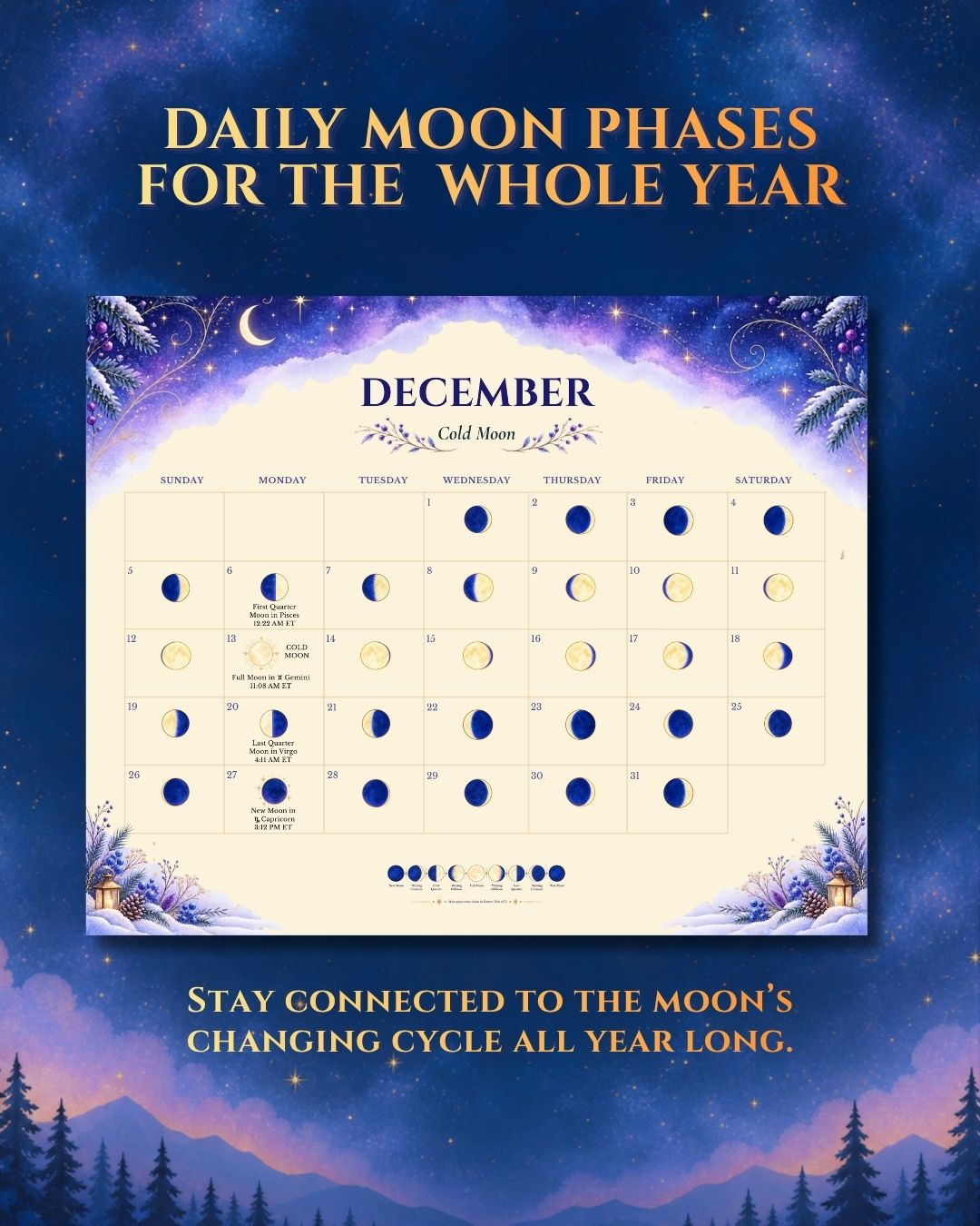 2027 Wildlife Moon Phase Wall Calendar