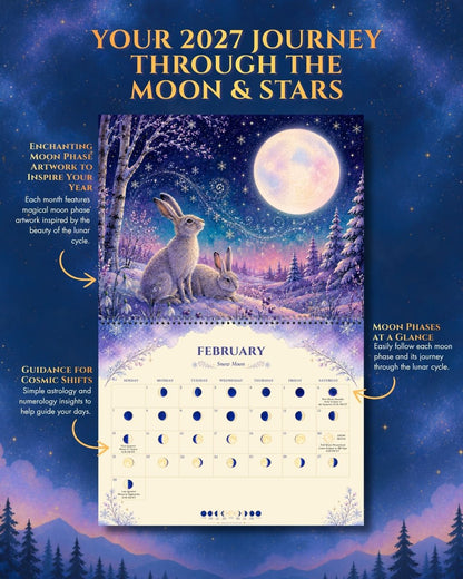 2027 Wildlife Moon Phase Wall Calendar