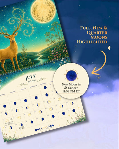 2027 Wildlife Moon Phase Wall Calendar