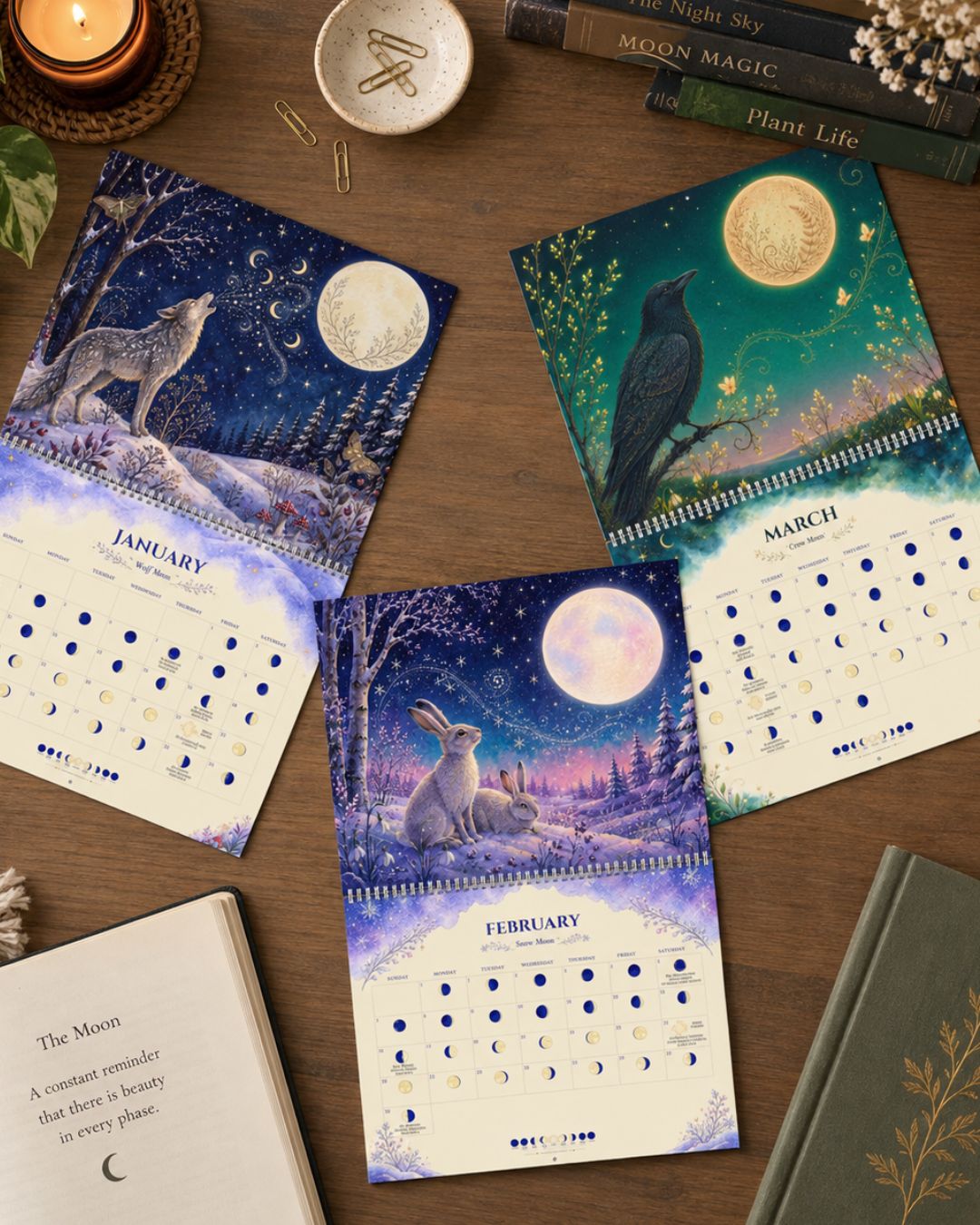 2027 Wildlife Moon Phase Wall Calendar
