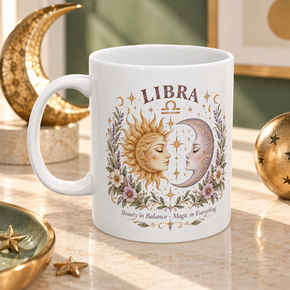 Libra Sun and Moon Mug | Witchy Astrology Coffee Cup