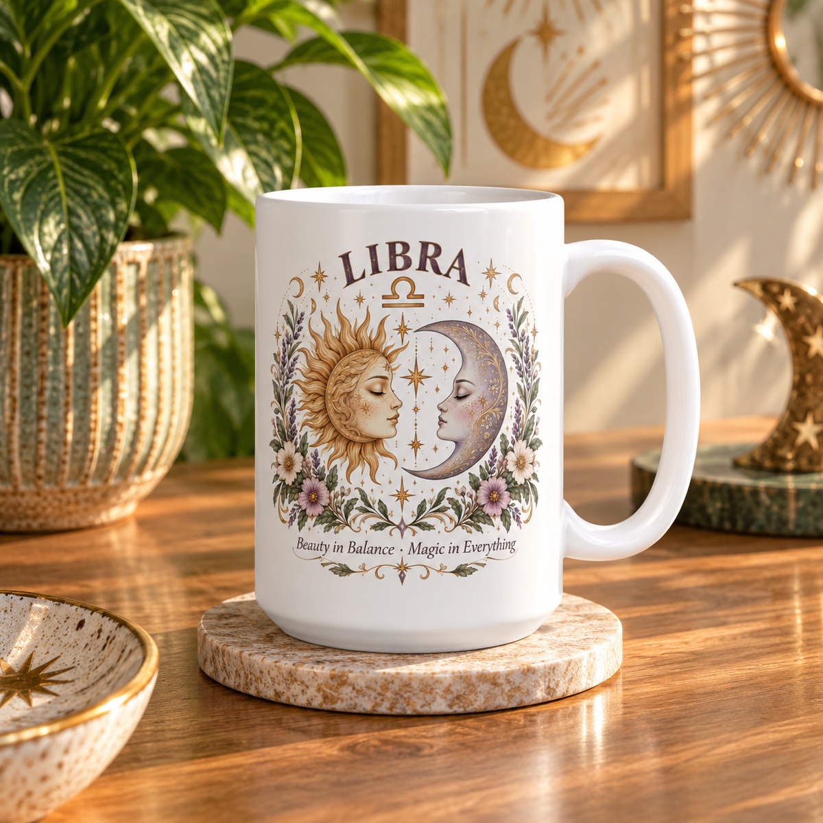Libra Sun and Moon Mug | Witchy Astrology Coffee Cup