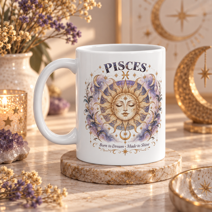 Cosmic Pisces Sun And Moon Coffee Mug 11oz and 15oz