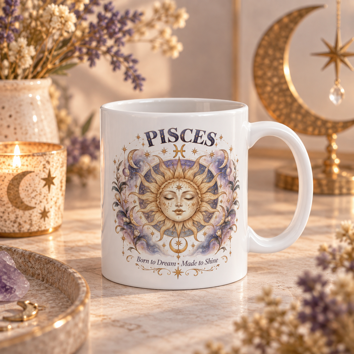 Cosmic Pisces Sun And Moon Coffee Mug 11oz and 15oz