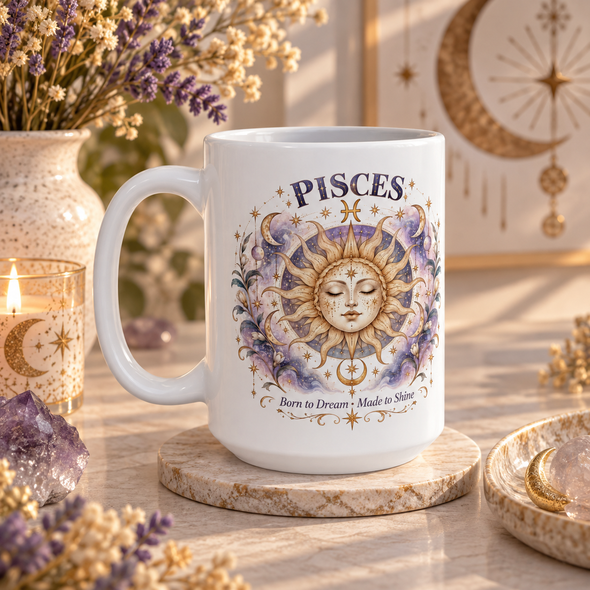 Cosmic Pisces Sun And Moon Coffee Mug 11oz and 15oz
