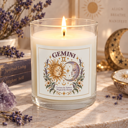Gemini Zodiac Sun and Moon Astrology Candle 11oz
