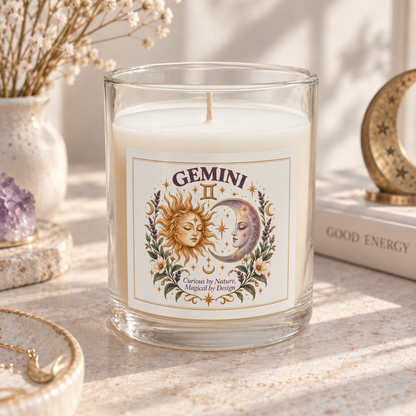 Gemini Zodiac Sun and Moon Astrology Candle 11oz