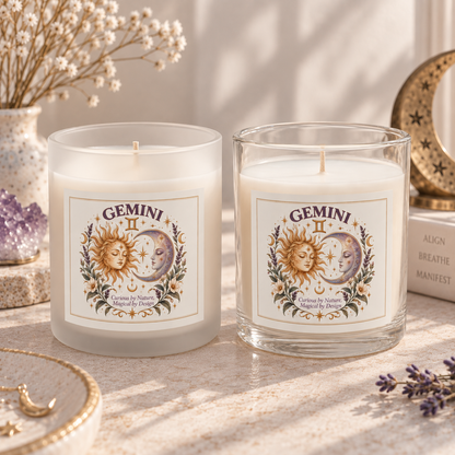 Gemini Zodiac Sun and Moon Astrology Candle 11oz