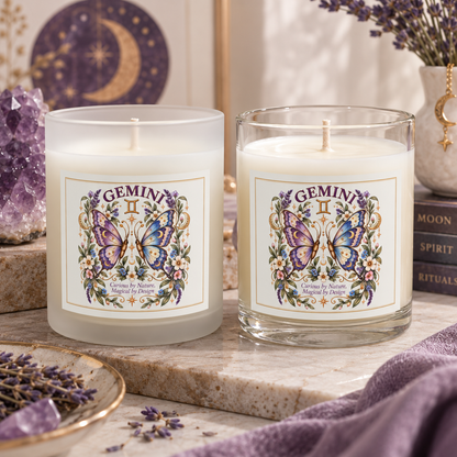 Gemini Butterfly Zodiac Astrology Candle 11oz