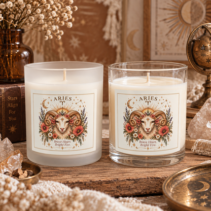 Aries Ram Floral Astrology Zodiac Scented & Unscented Candle 11oz