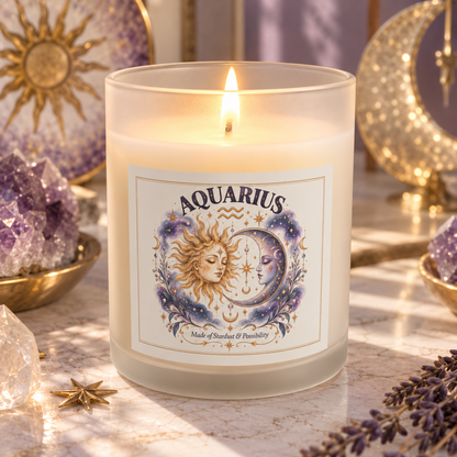 Aquarius Sun And Moon Astrology  Scented & Unscented Candle 11oz