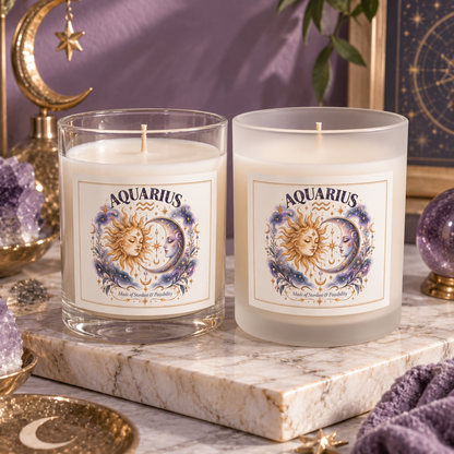Aquarius Sun And Moon Astrology  Scented & Unscented Candle 11oz