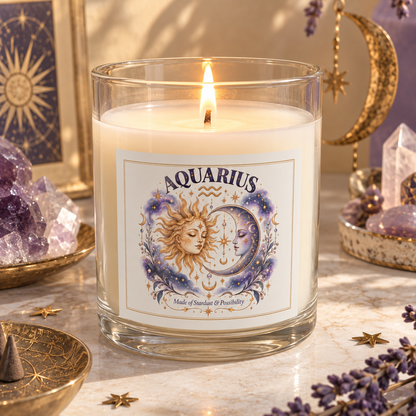 Aquarius Sun And Moon Astrology  Scented & Unscented Candle 11oz