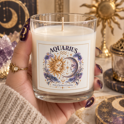 Aquarius Sun And Moon Astrology  Scented & Unscented Candle 11oz