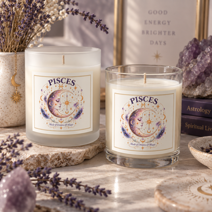 Celestial Moon Astrology Pisces Zodiac Candle 11oz